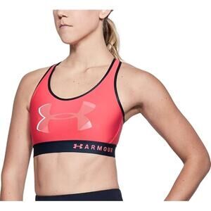 NWT Under Armour Women's UA Mid Keyhole Big Logo Sports Bra X-SMALL